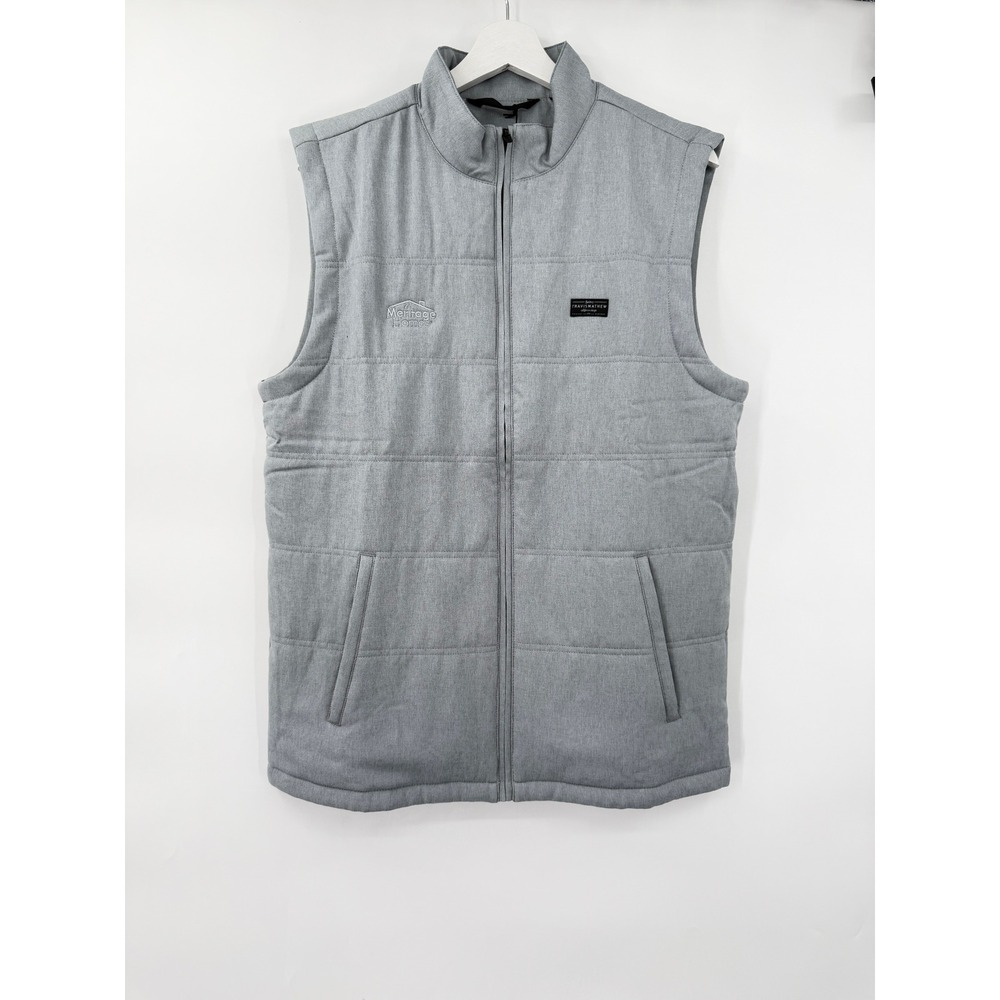 TravisMathew Interlude Puffer Vest Mens M Gray 1MX302 Heather Sleet Golf